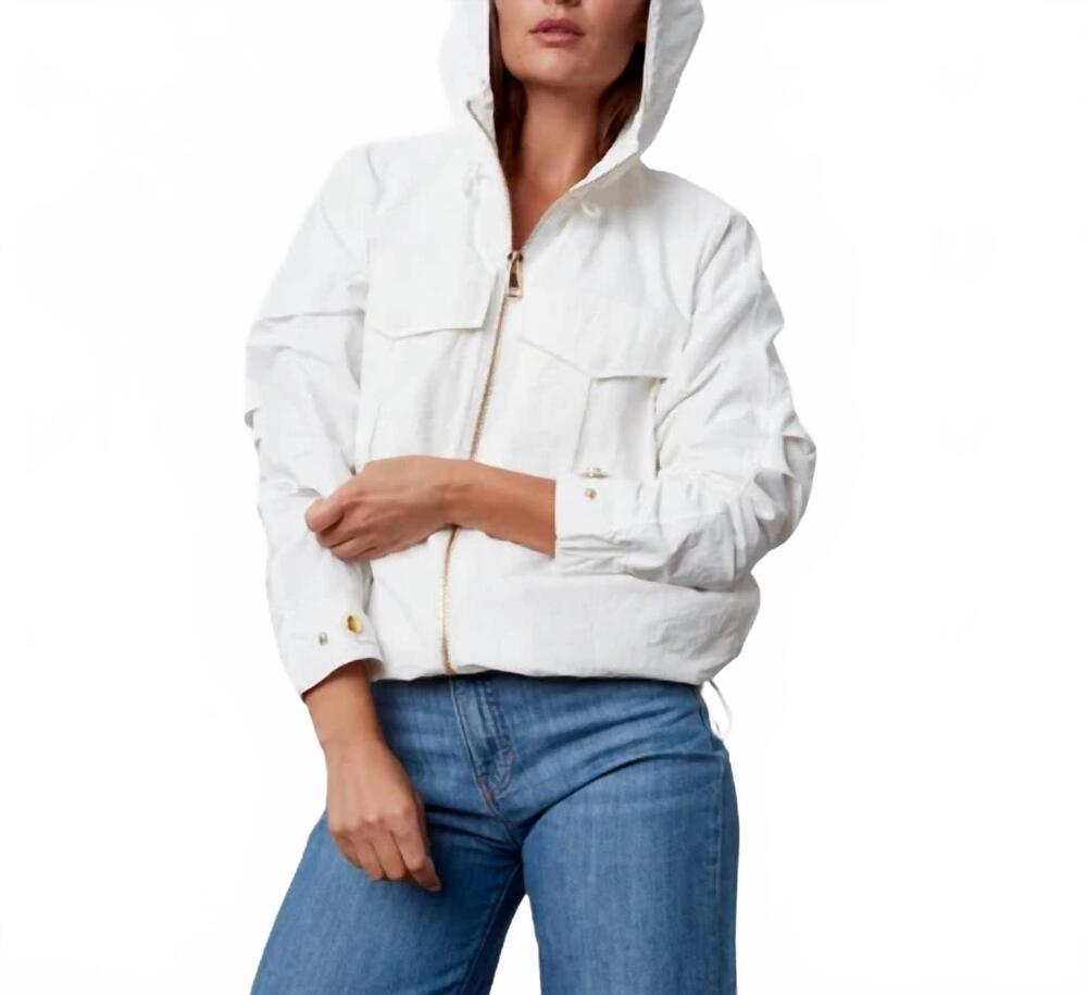 NEW ADROIT ATELIER charlie hooded raincoat in white